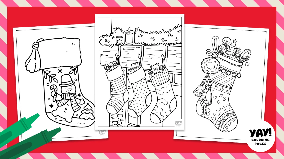 Christmas stocking coloring pages from Yay! Coloring Pages